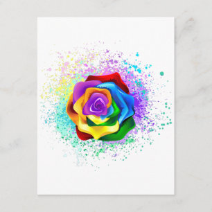 Colourful Rainbow Rose Enclosure Card