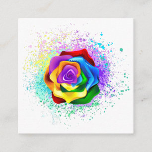 Colourful Rainbow Rose Enclosure Card