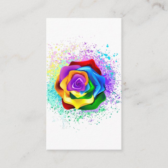 Colourful Rainbow Rose Enclosure Card (Front)