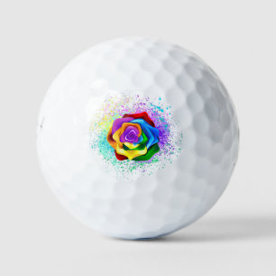 Colourful Rainbow Rose Golf Balls