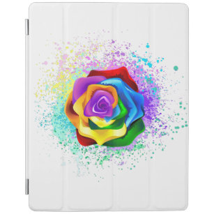 Colourful Rainbow Rose iPad Cover