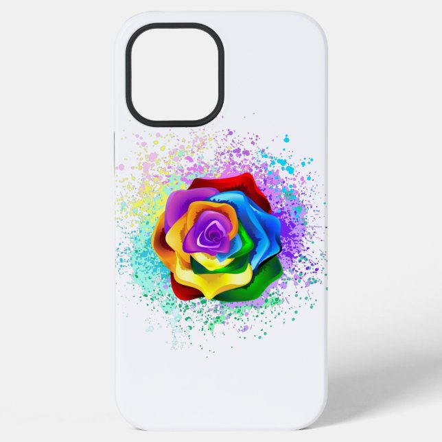 Colourful Rainbow Rose iPhone Case (Back)