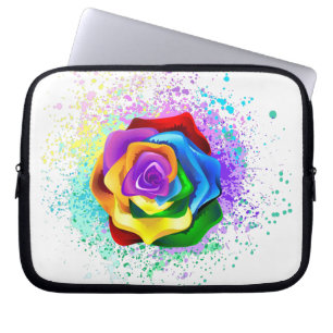 Colourful Rainbow Rose Laptop Sleeve