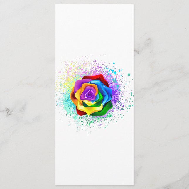 Colourful Rainbow Rose Menu (Front)