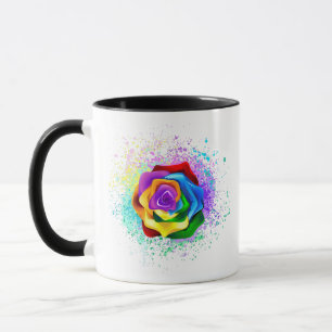 Colourful Rainbow Rose Mug