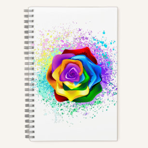 Colourful Rainbow Rose Notebook