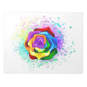 Colourful Rainbow Rose Notepad