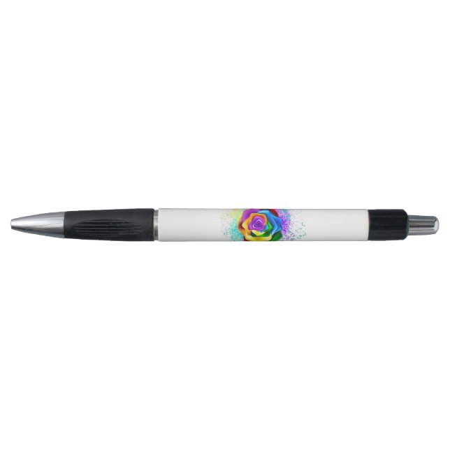 Colourful Rainbow Rose Pen (Front)