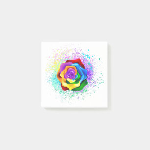 Colourful Rainbow Rose Post-it Notes