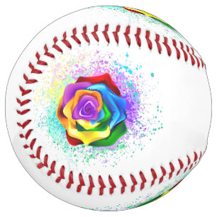 Colourful Rainbow Rose Softball