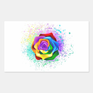 Colourful Rainbow Rose Sticker