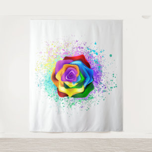 Colourful Rainbow Rose Tapestry