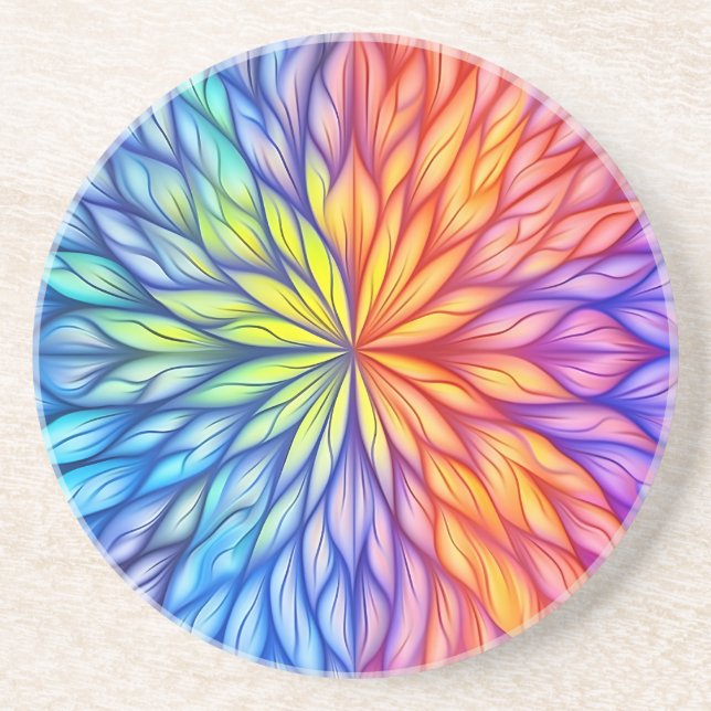 Colourful Rainbow Sandstone Coaster (Front)