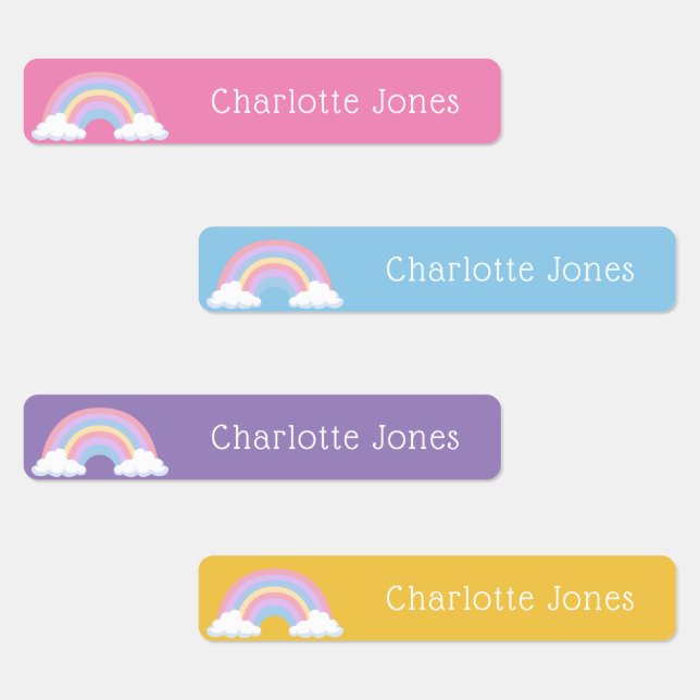 Colourful Rainbow Simple Waterproof Kids Name (Group)