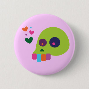 Colourful Rainbow Skull 2 Inch Round Button