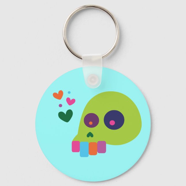 Colourful Rainbow Skull Keychain (Front)