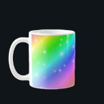Colourful Rainbow Sparkle Stars Coffee Mug<br><div class="desc">Simple design with white stars,  sparkles,  or glitter on a rainbow coloured background.</div>