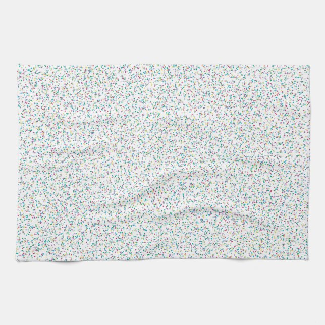 Colourful Rainbow Speckled Dots Kitchen Towel (Horizontal)