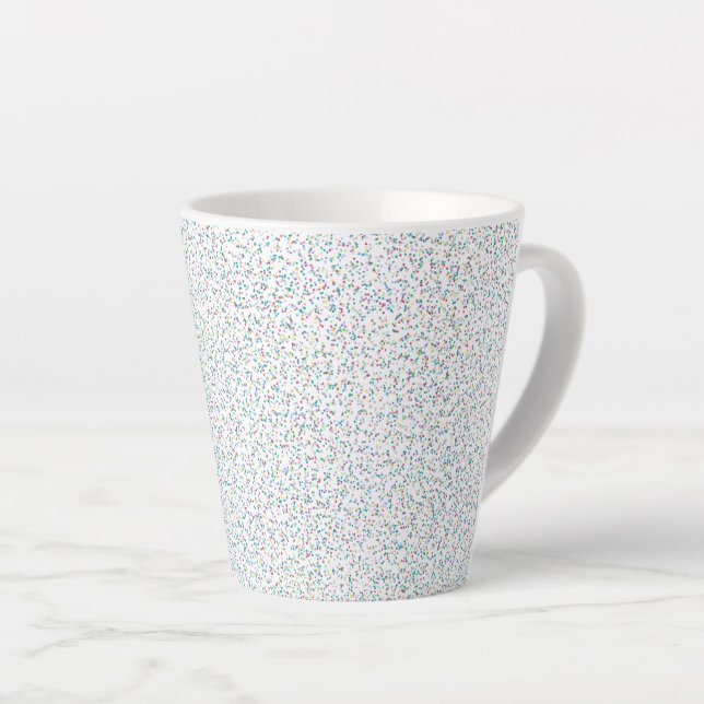 Colourful Rainbow Speckled Dots Latte Mug (Right Angle)