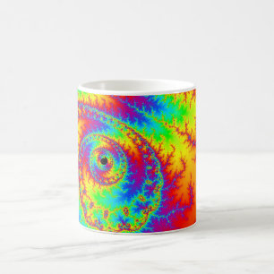 Colourful Rainbow Spiral Fractal Coffee Mug