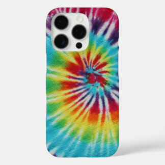 Colourful Rainbow Spiral Tie Dye iPhone 16 Pro Case