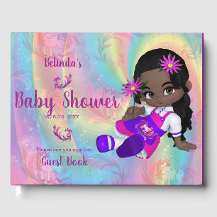 Colourful Rainbow Spirals Baby Cutie-pie Guest Book