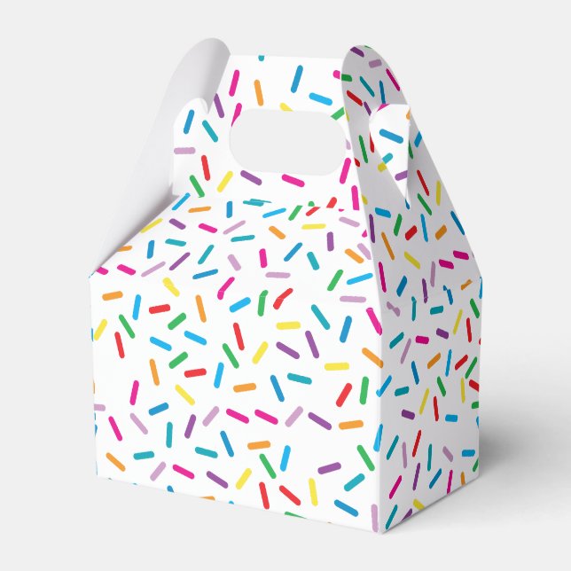 Colourful Rainbow Sprinkles Pattern Favor Box (Front Side)