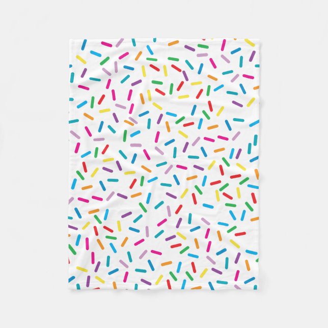Colourful Rainbow Sprinkles Pattern Fleece Blanket (Front)