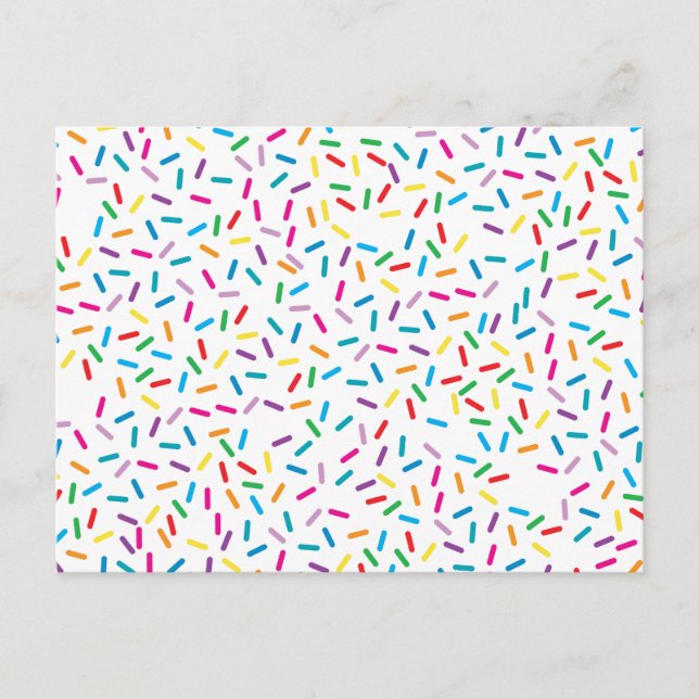 Colourful Rainbow Sprinkles Pattern Holiday Postcard (Front)