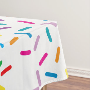 Colourful Rainbow Sprinkles Pattern Tablecloth