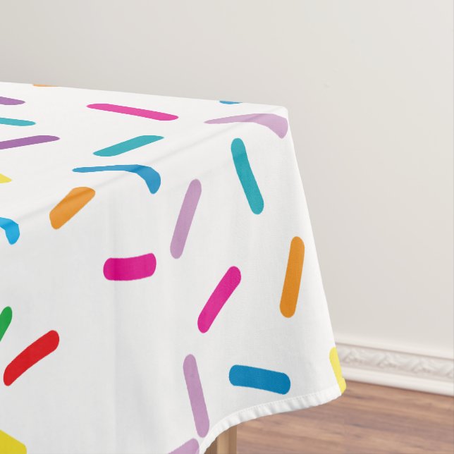 Colourful Rainbow Sprinkles Pattern Tablecloth (In Situ)