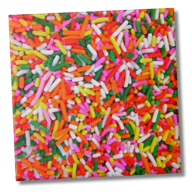 Colourful Rainbow Sprinkles Tile (Fun Colorful Candy Sweet Pattern Rainbow Sprinkles ceramic tile)