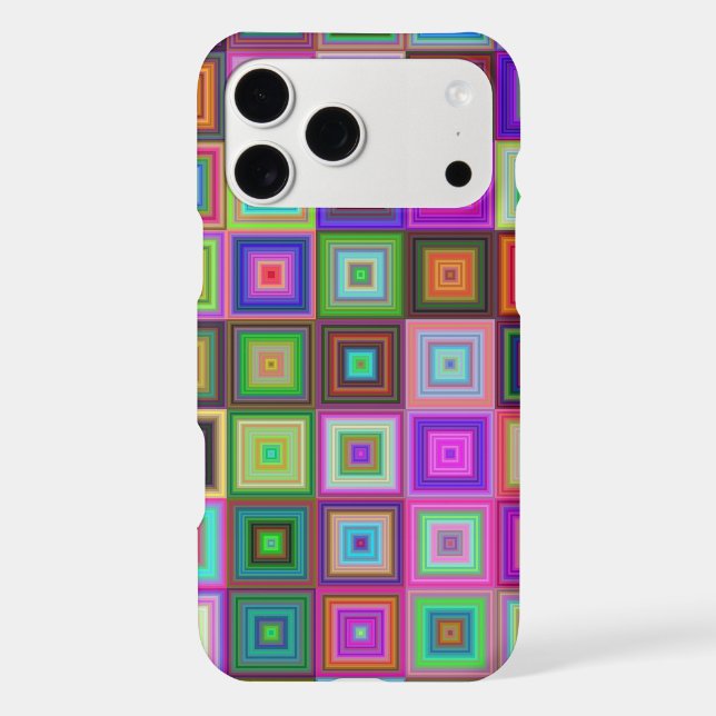 colourful rainbow squares phone case (Back)