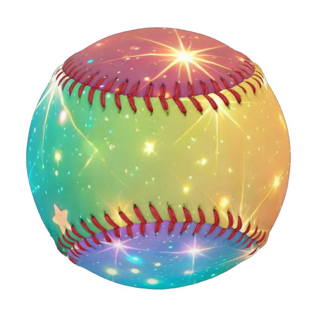 Colourful Rainbow star space Baseball (Front)