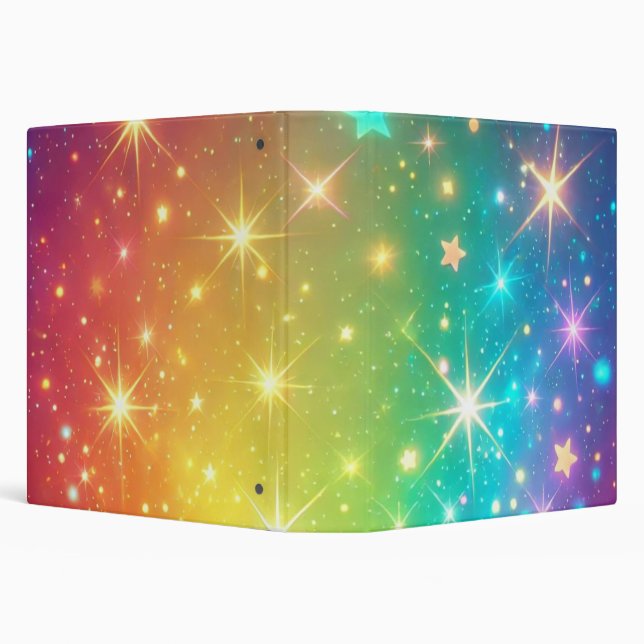 Colourful Rainbow star space Binder (Background)