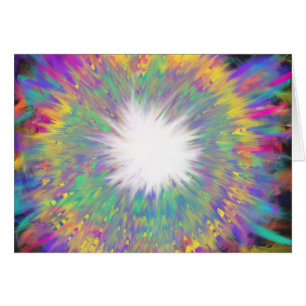 Colourful Rainbow Starburst Abstract Art Painting