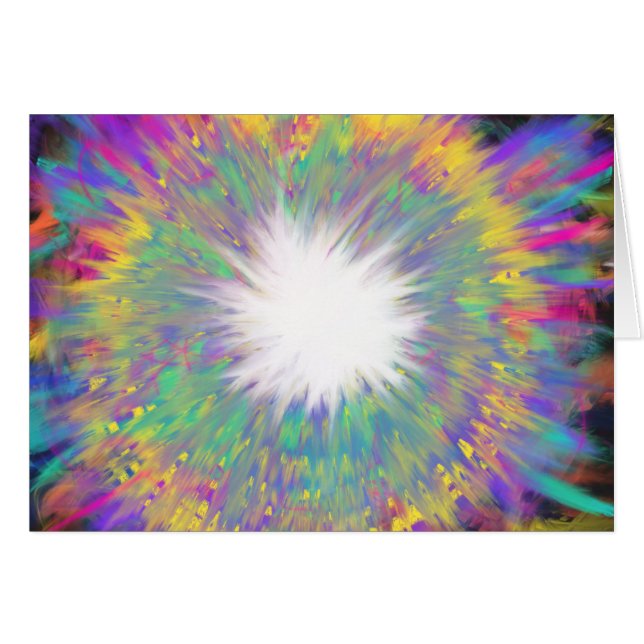 Colourful Rainbow Starburst Abstract Art Painting (Front Horizontal)