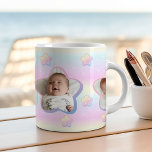 Colourful Rainbow Stars in the Sky Custom Photo Coffee Mug<br><div class="desc">Announce the arrival of your little one in a truly magical way with our collection of birth announcement items, featuring a vibrant rainbow-coloured background adorned with sparkling stars. Each piece in this collection is designed to celebrate the joy and wonder of your new addition, providing a beautiful and memorable way...</div>