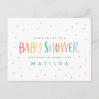 Colourful rainbow stripe and dot baby shower