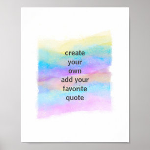 colourful rainbow stripe watercolor add a quote poster