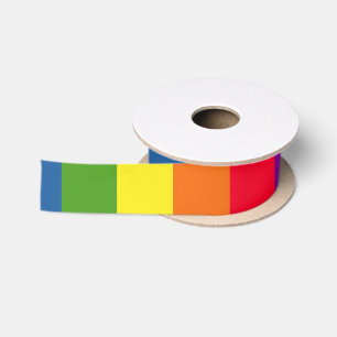 Colourful Rainbow Stripes Celebration Satin Ribbon