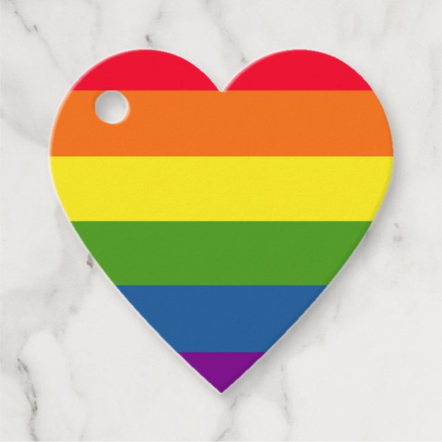 Colourful Rainbow Stripes Favour Tags (Front)