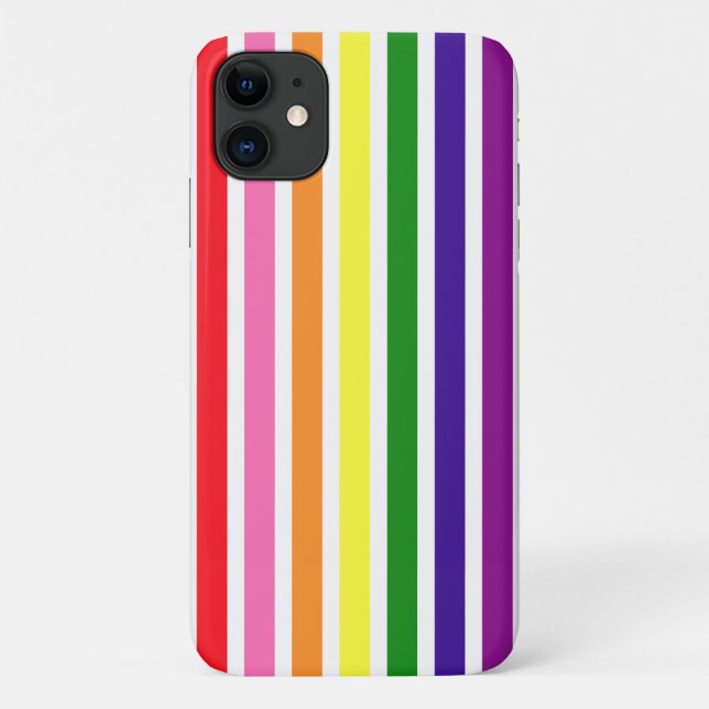 Colourful Rainbow Stripes Gay Pride Case-Mate iPhone Case (Back)
