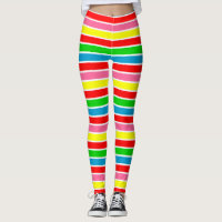 Colourful Rainbow Stripes Legging