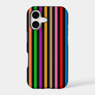 Colourful Rainbow Stripes Lines Design - Black 