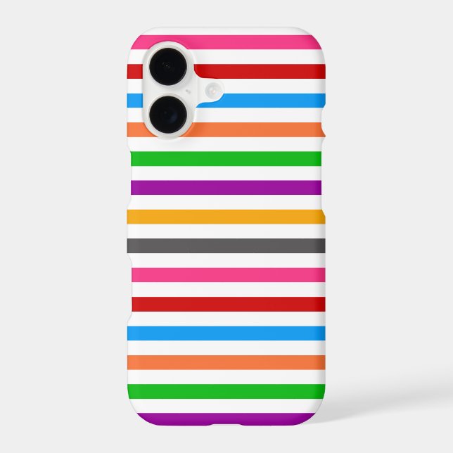 Colourful Rainbow Stripes Lines Design - White  (Back)