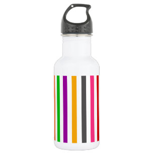 Colourful Rainbow Stripes Lines Design - White  532 Ml Water Bottle