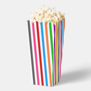 Colourful Rainbow Stripes Lines Design White  Favor Box