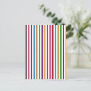 Colourful Rainbow Stripes Lines Design - White Postcard