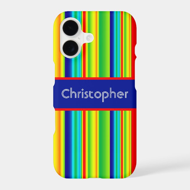 Colourful Rainbow Stripes Monogram (Back)